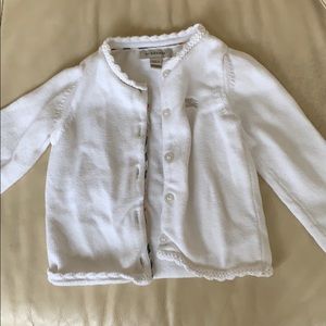 Girls 3y white cardigan sweater Burberry